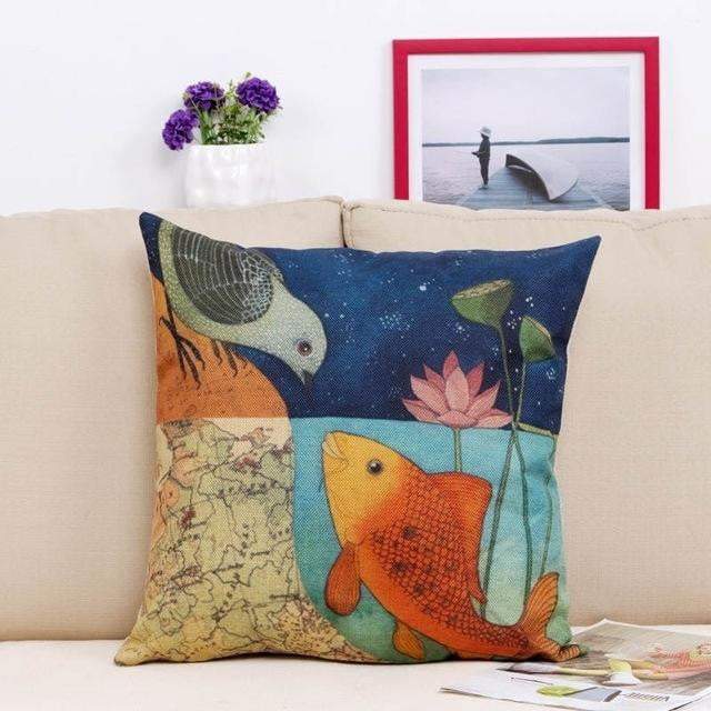 BowLift | Floral Animal Tree of Life Bird Back Home Decorative Throw Pillow Cover