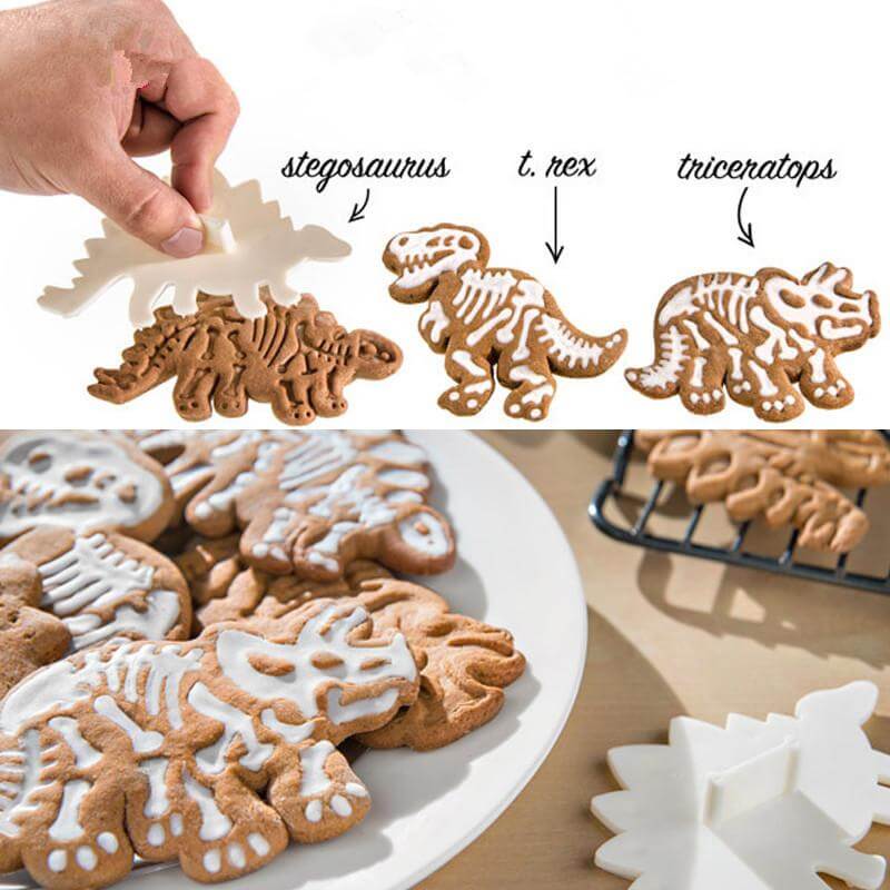 BowLift | 3Pcs/set Cute Dinosaur Shaped Cookie Cutters Tools