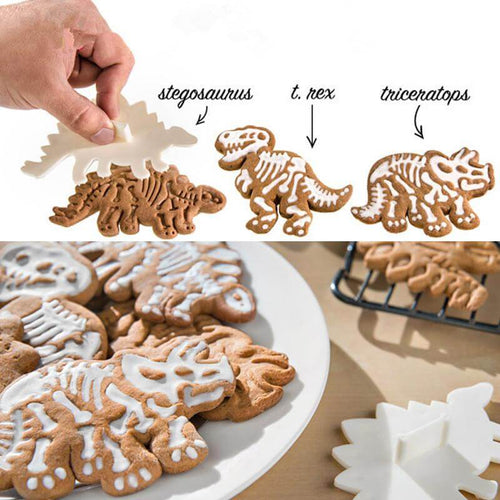 BowLift | 3Pcs/set Cute Dinosaur Shaped Cookie Cutters Tools