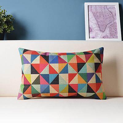 BowLift | Geometric Lumbar Colorful Pillow Cushion Cover