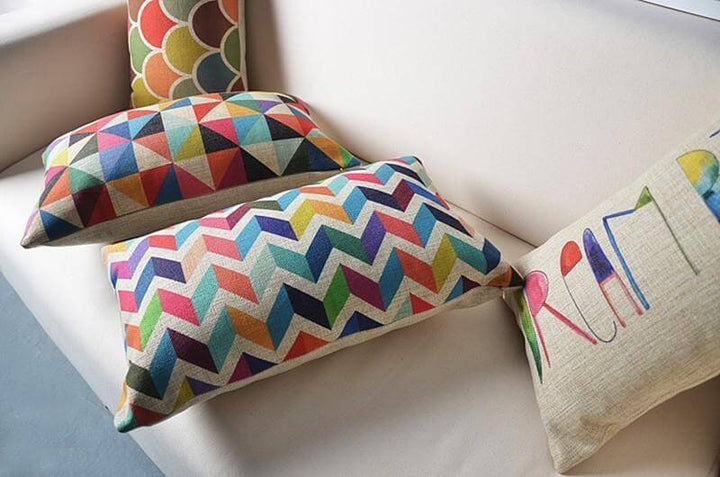BowLift | Geometric Lumbar Colorful Pillow Cushion Cover