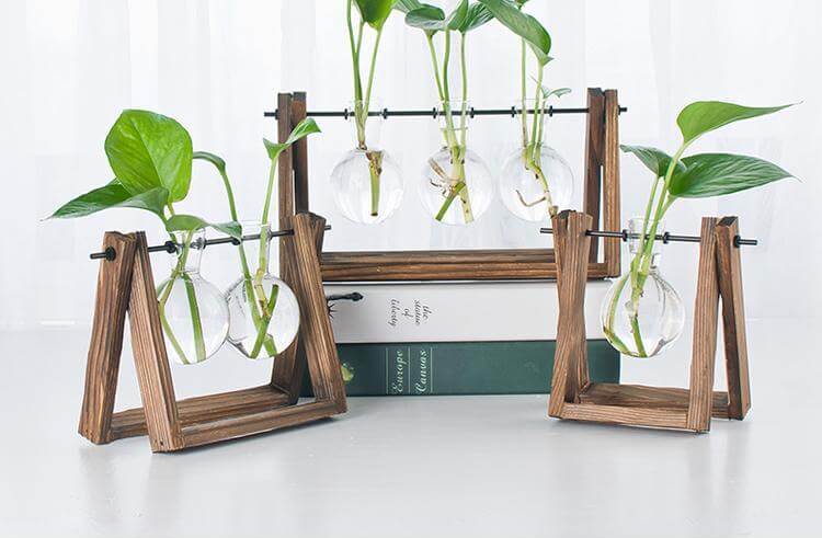 BowLift | Decorative  Wooden Vase With Wooden Tray