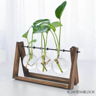 BowLift | Decorative  Wooden Vase With Wooden Tray