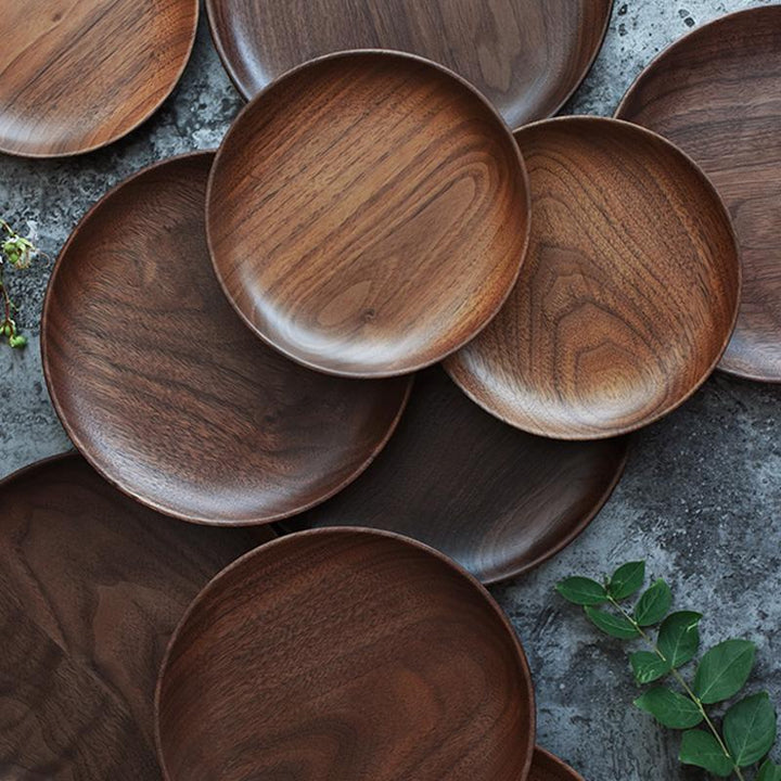 Hand-Made Round Natural Wooden Plates | Bowlift