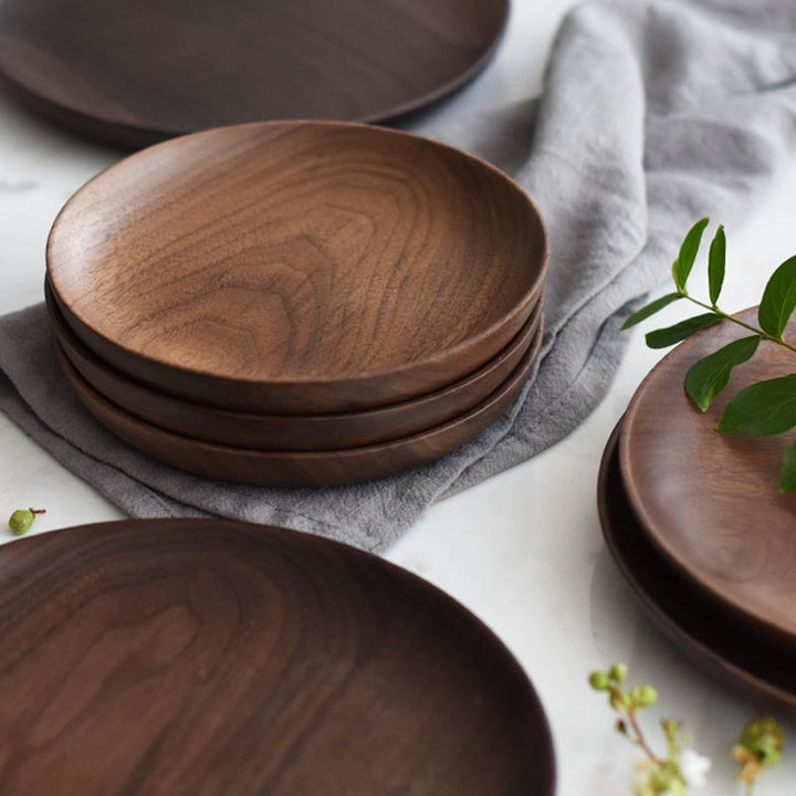 Hand-Made Round Natural Wooden Plates | Bowlift