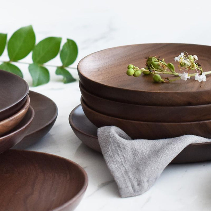 Hand-Made Round Natural Wooden Plates | Bowlift