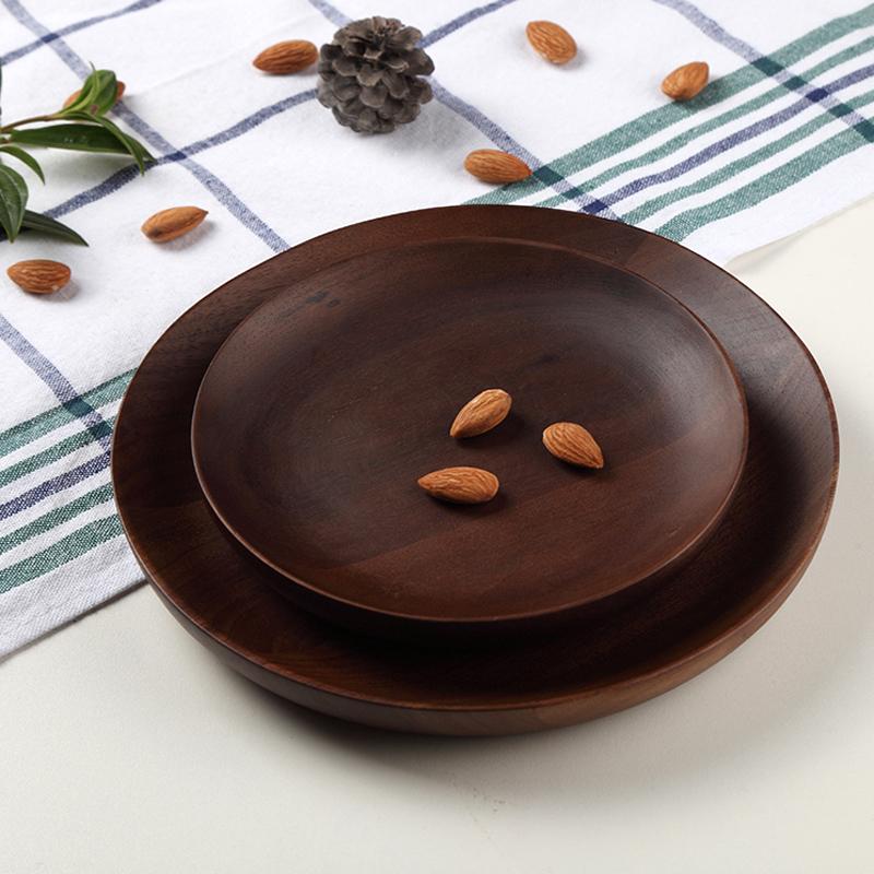 Hand-Made Round Natural Wooden Plates | Bowlift