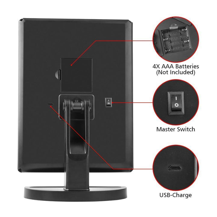 BowLift | 22 LED Lighted Makeup Mirror - Desktop Touch Screen Make Up Mirror