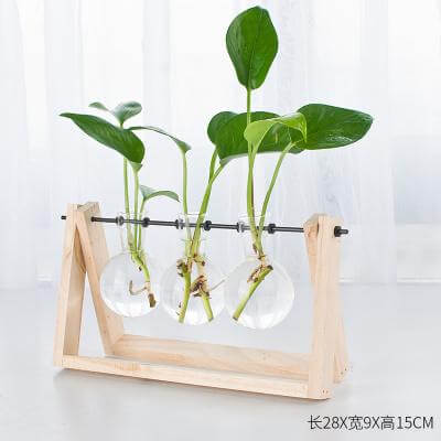 BowLift | Decorative  Wooden Vase With Wooden Tray