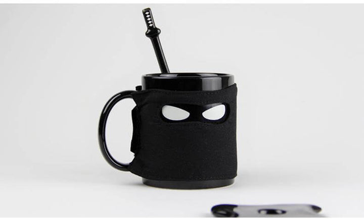 BowLift | Creative Ninja Ceramic Mug with Mask Sword and Spoon