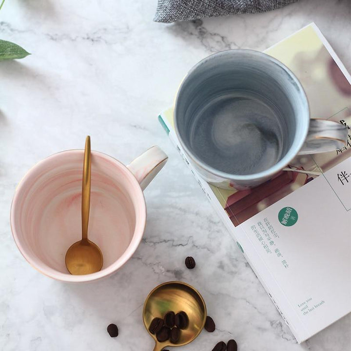 Marble Porcelain Mr & Mrs Coffee Mugs | Bowlift