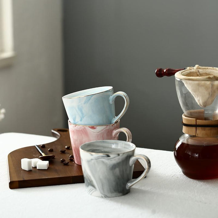 Marble Porcelain Mr & Mrs Coffee Mugs | Bowlift