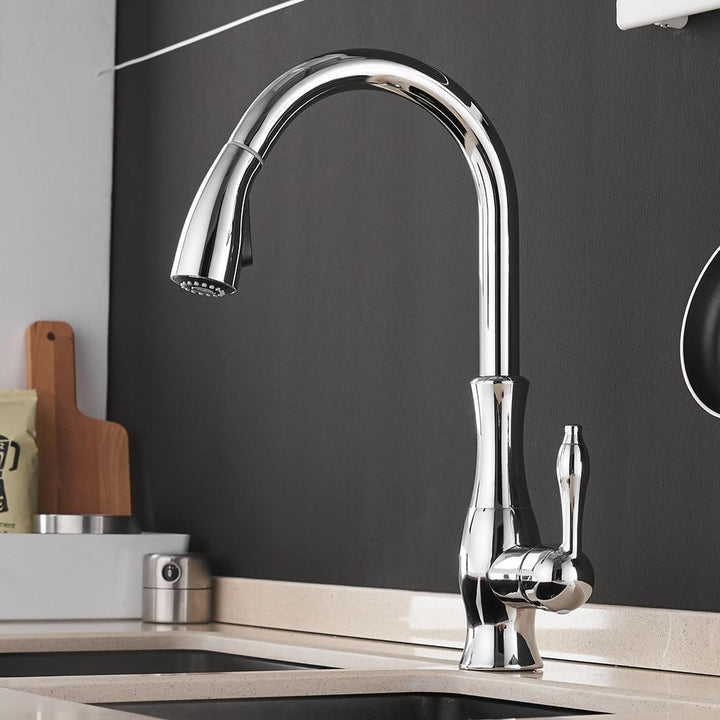 BowLift | Pull Down Kitchen Faucet with Swivel 360 Degree Single Handle