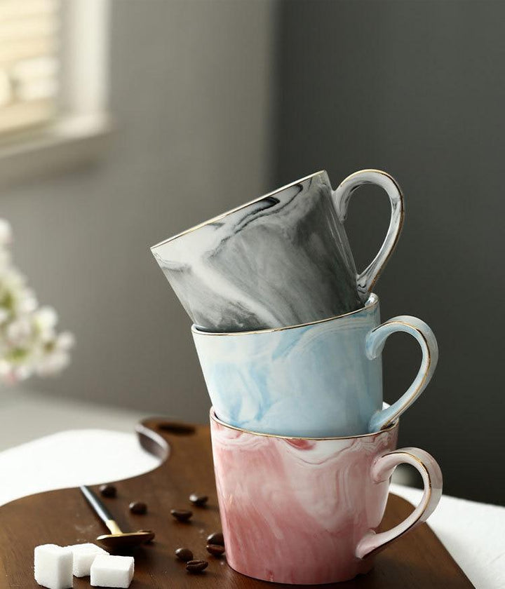 Marble Porcelain Mr & Mrs Coffee Mugs | Bowlift
