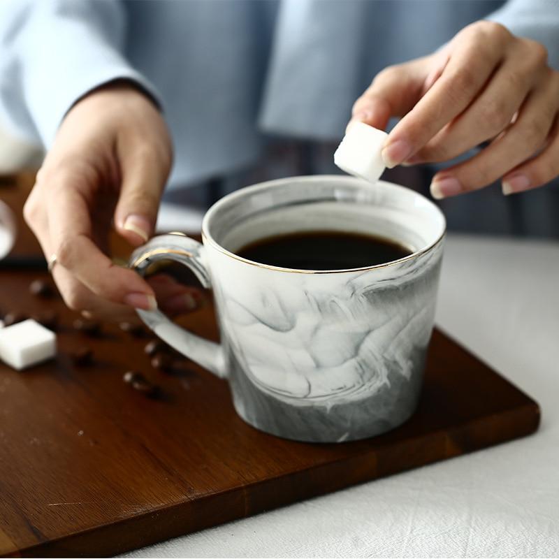 Marble Porcelain Mr & Mrs Coffee Mugs | Bowlift