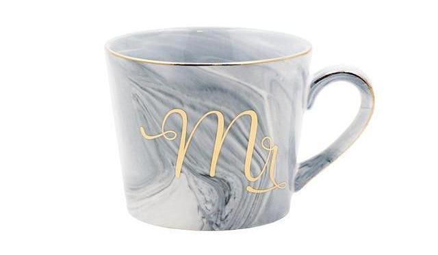 Marble Porcelain Mr & Mrs Coffee Mugs | Bowlift