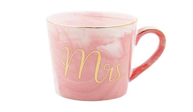 Marble Porcelain Mr & Mrs Coffee Mugs | Bowlift