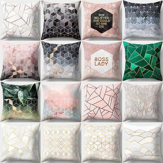 BowLift | Square Decorative Geometric Striped Pillow Cases