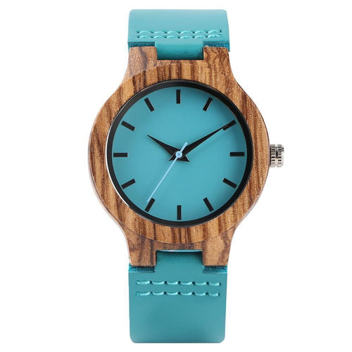 BowLift | Women’s Bamboo Wooden Watch - Wristwatch Turquoise