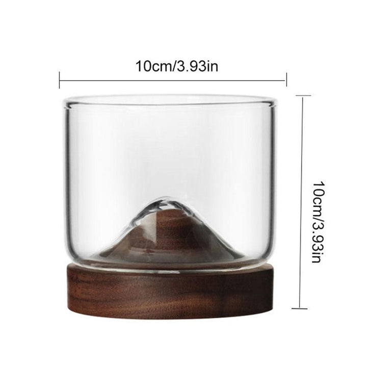 Houston - Wooden Base Whiskey Mountain Glass | Bowlift
