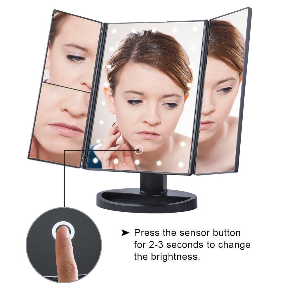 BowLift | 22 LED Lighted Makeup Mirror - Desktop Touch Screen Make Up Mirror