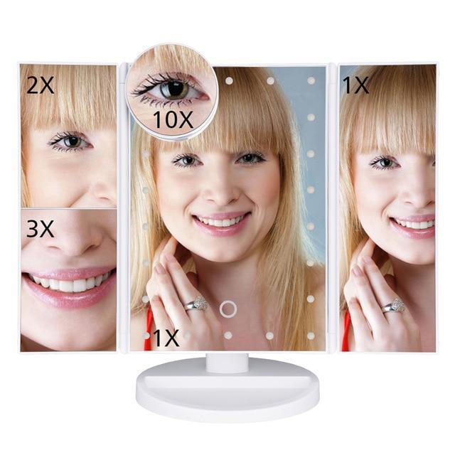 BowLift | 22 LED Lighted Makeup Mirror - Desktop Touch Screen Make Up Mirror