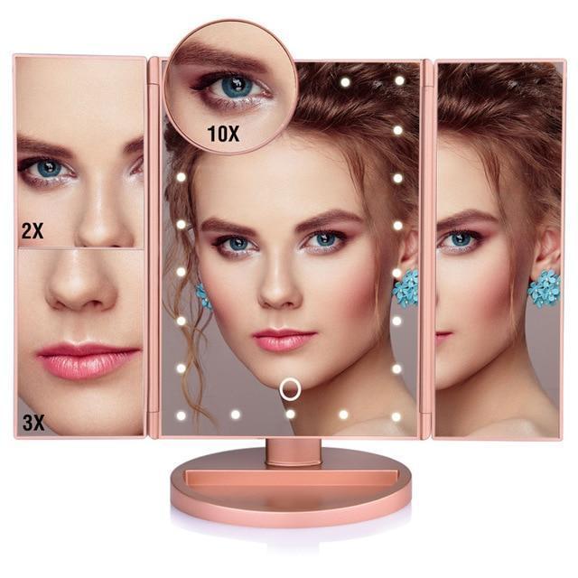 BowLift | 22 LED Lighted Makeup Mirror - Desktop Touch Screen Make Up Mirror