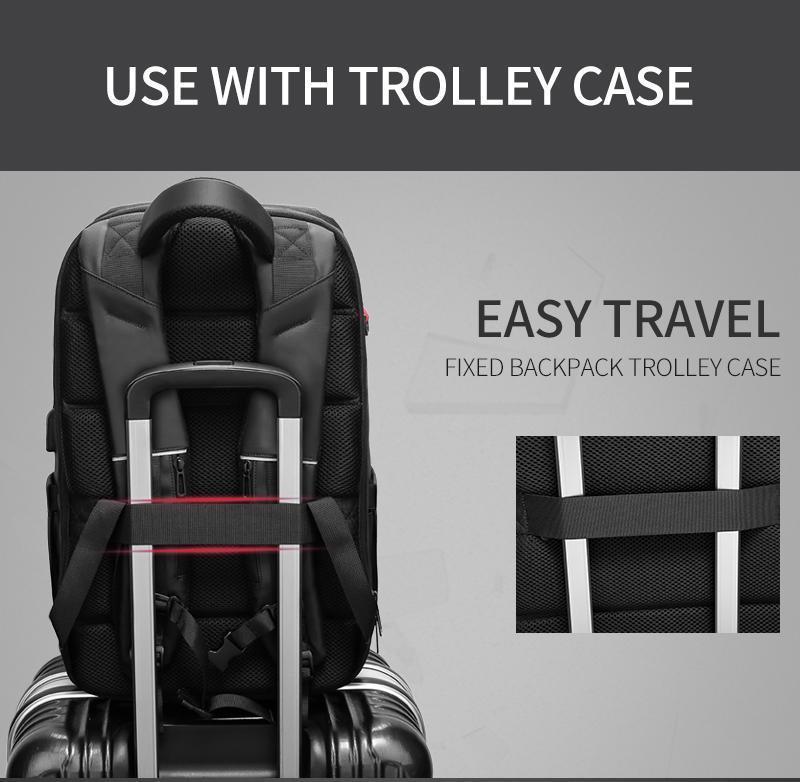 BowLift | 15.6 Inch Laptop Travel Backpack Water Repellent Functional Rucksack With USB Charging Port