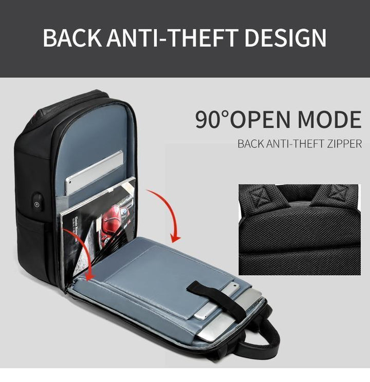 BowLift | 15.6 Inch Laptop Travel Backpack Water Repellent Functional Rucksack With USB Charging Port