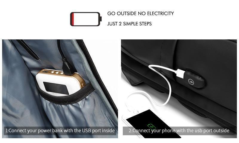 BowLift | 15.6 Inch Laptop Travel Backpack Water Repellent Functional Rucksack With USB Charging Port