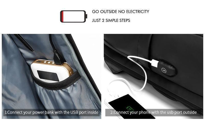 BowLift | 15.6 Inch Laptop Travel Backpack Water Repellent Functional Rucksack With USB Charging Port
