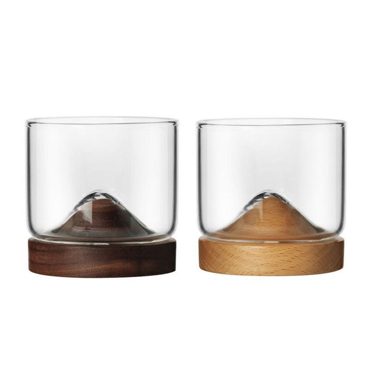 Houston - Wooden Base Whiskey Mountain Glass | Bowlift