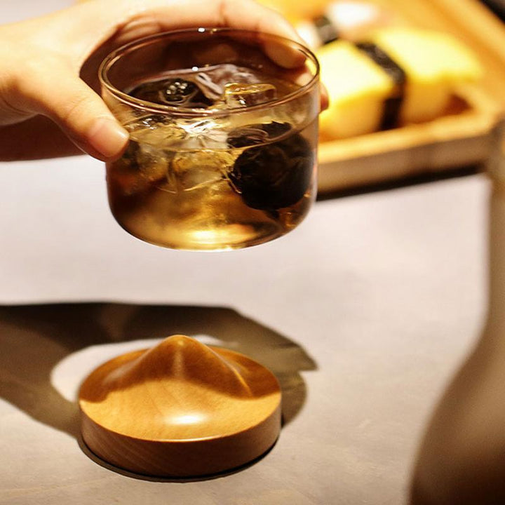 Houston - Wooden Base Whiskey Mountain Glass | Bowlift