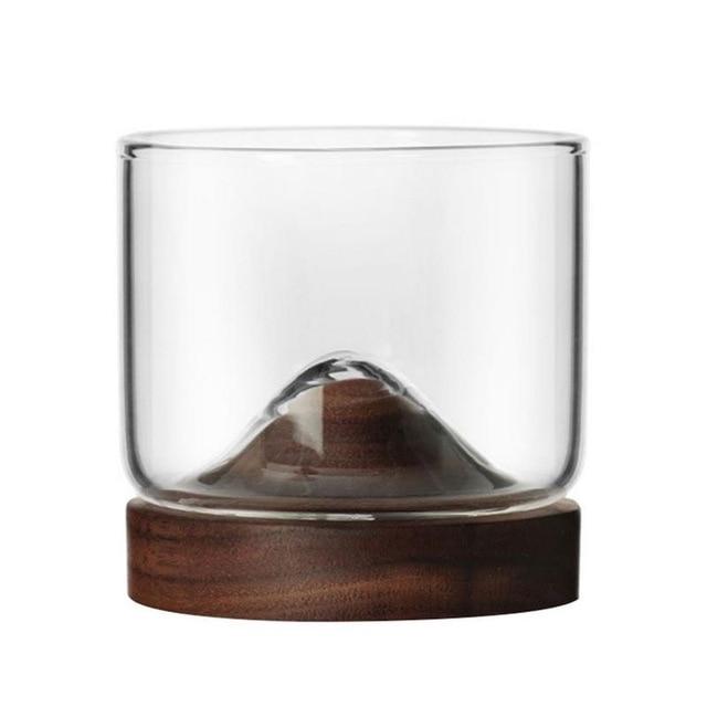 Houston - Wooden Base Whiskey Mountain Glass | Bowlift