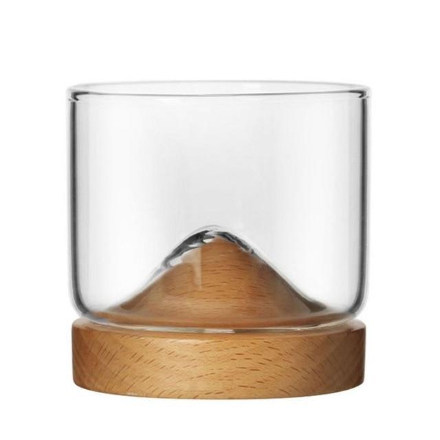 Houston - Wooden Base Whiskey Mountain Glass | Bowlift