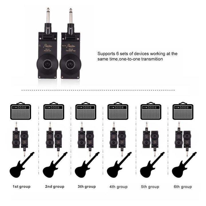 BowLift | Wireless Guitar System Transmitter Rechargeable Jack 2.4Ghz