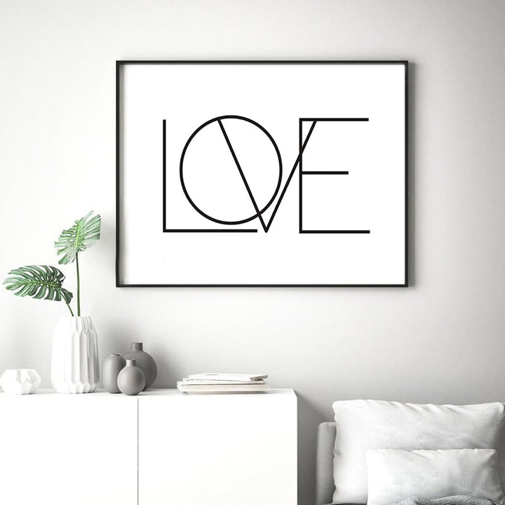 Love Canvas Painting Black And White Nursery - Canvas Wall Art Painting | Bowlift