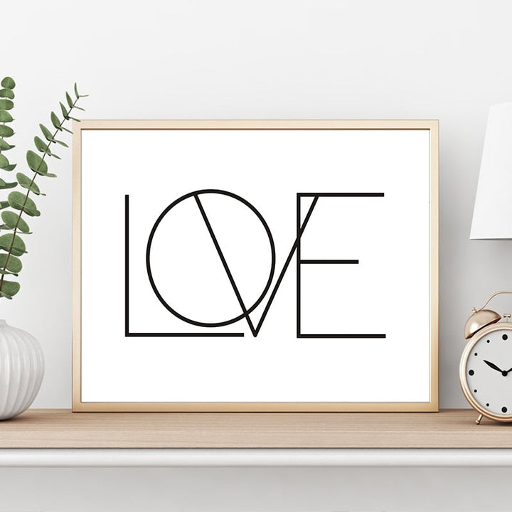 Love Canvas Painting Black And White Nursery - Canvas Wall Art Painting | Bowlift