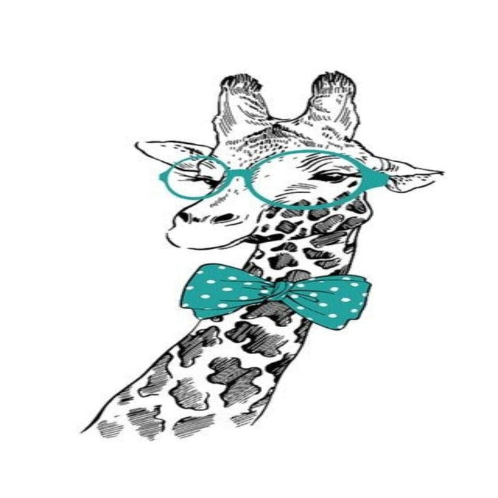 Minimalist Animals Giraffe Tie Nordic Poster - Canvas Wall Art Painting | Bowlift