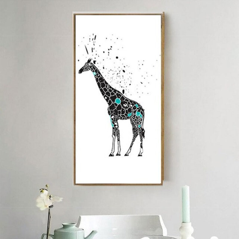 Minimalist Animals Giraffe Tie Nordic Poster - Canvas Wall Art Painting | Bowlift
