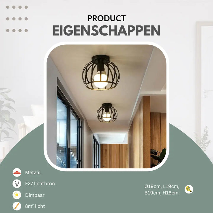 BowLift | Industrial Ceiling Lamp Black