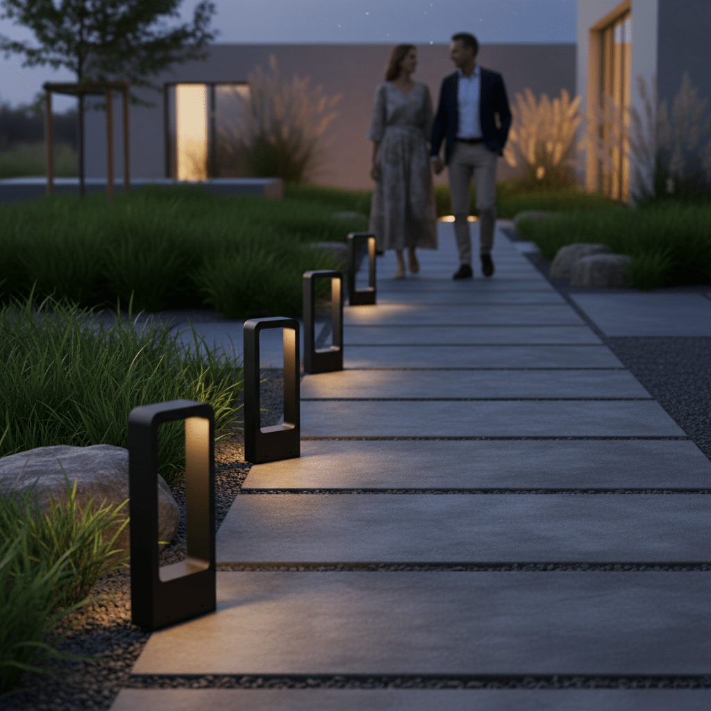 BowLift | RadiantWay – Elegant Floor Light for Pathways & Gardens
