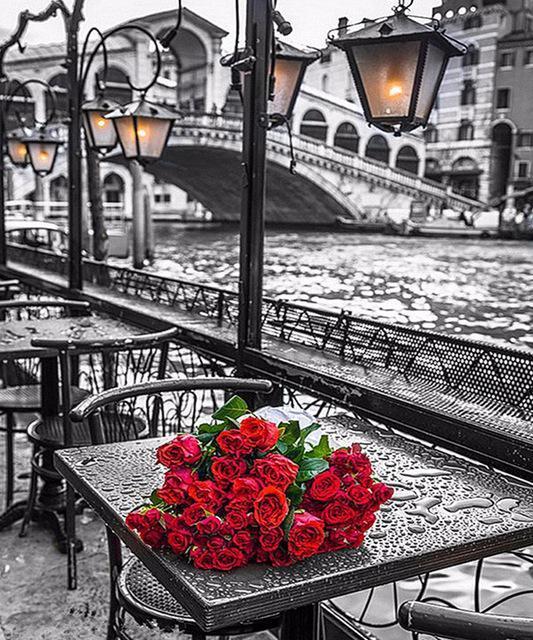 Red Rose Bouquet - Van-Go Paint-By-Number Kit | Bowlift