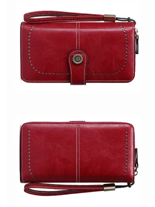 Stylish Leather Wallet with Wristband Bowlift
