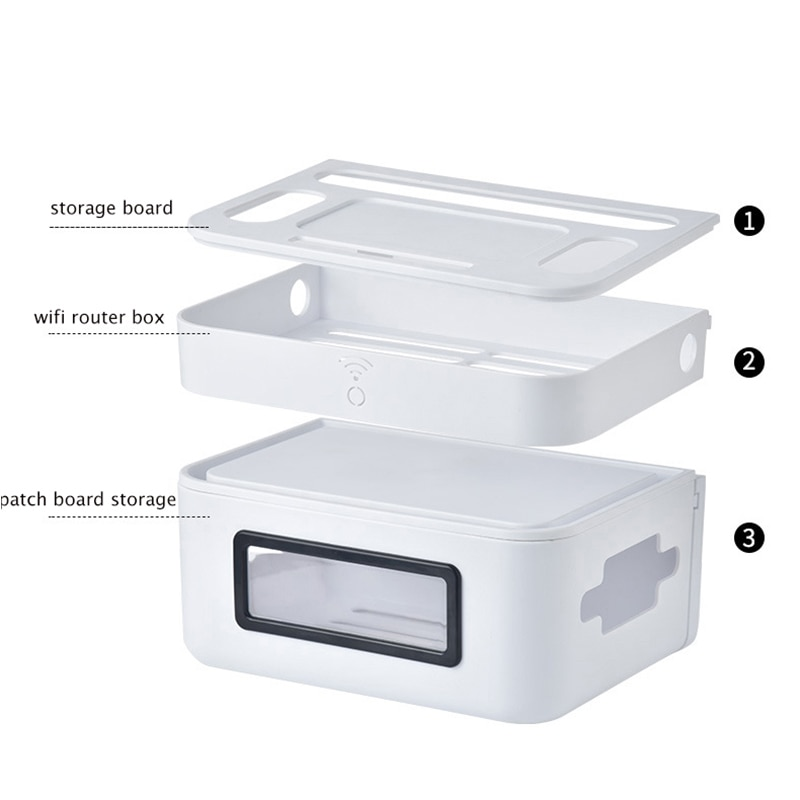BowLift | Wall-Mounted Wifi Cable Socket Storage Organizer Box