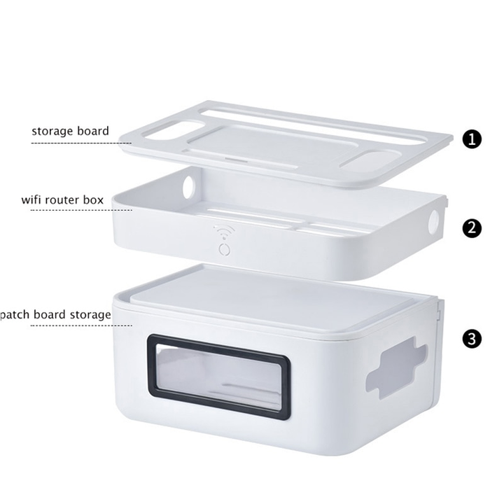 BowLift | Wall-Mounted Wifi Cable Socket Storage Organizer Box