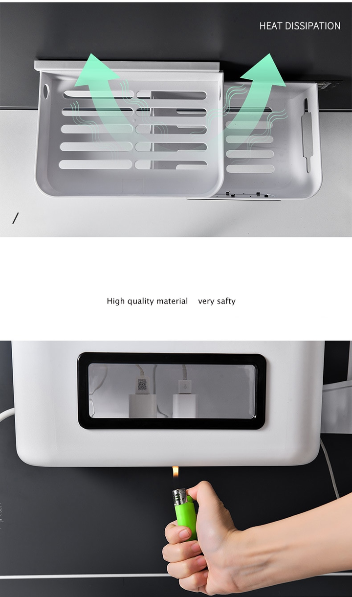 BowLift | Wall-Mounted Wifi Cable Socket Storage Organizer Box