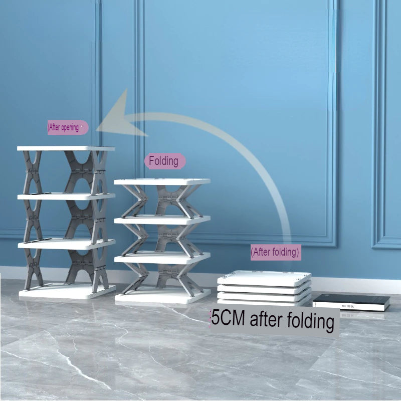BowLift | Space Saving Foldable Stackable Shoe Storage Rack