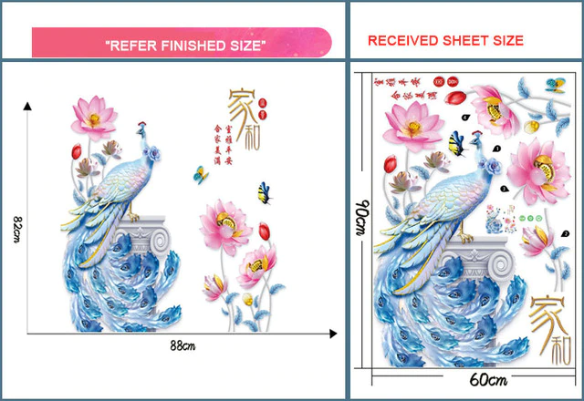 BowLift | 3D Peacock Flower Style Wall Sticker