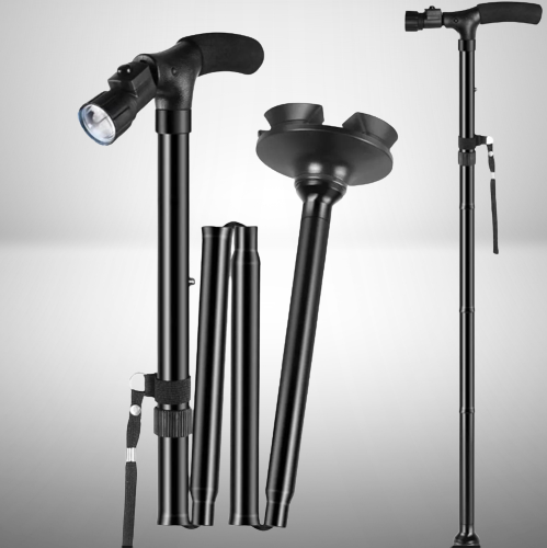 BowLift | Stable Adjustable LED Light Anti-slip Walking Stick